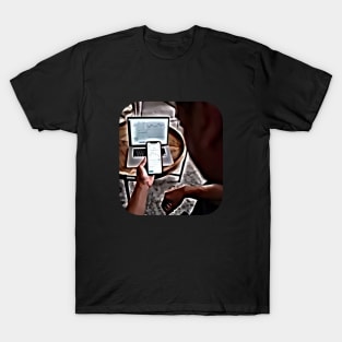 Businessman brown cell laptop T-Shirt